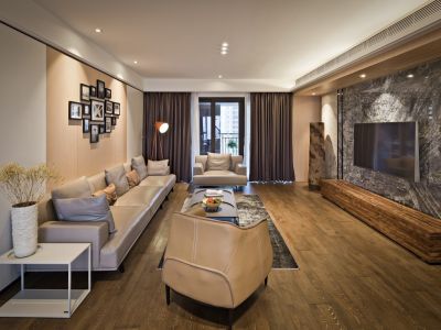 金地格林格林现代轻奢风格80平装修案例