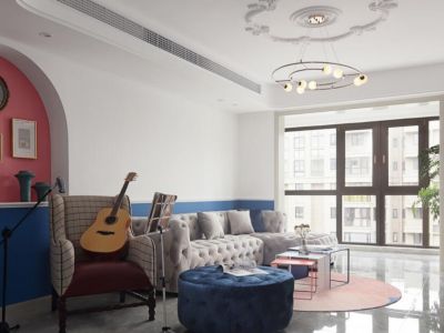 保利和光尘樾混搭风三居室150平米装修效果图案例