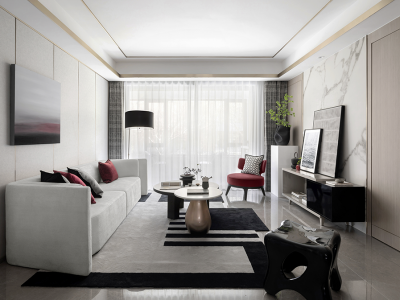 鑫远御文台·玖寓139平现代风格三居室装修案例