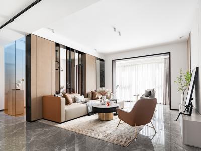 金沙巴黎花园130平米现代轻奢三居室装修案例