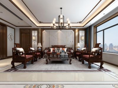 公园五号258㎡大平层中式风格装修案例