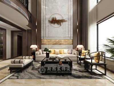 龙湾写意320㎡别墅新中式风格装修案例