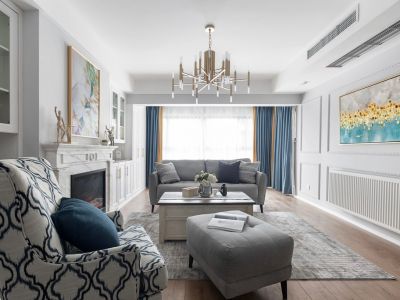 恒立南岳大院美式风三居室128平米装修效果图案例