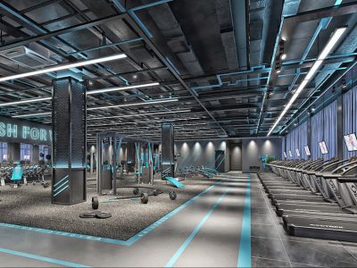 郑州健身房现代风格1100平米装修案例