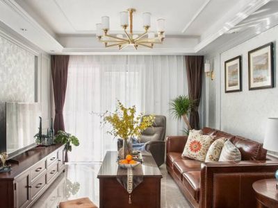 奥园鼎新·海樾岚庭美式风三居室103平米设计效果图案例