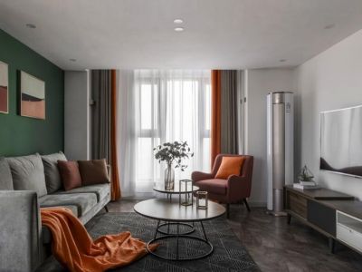 阳光·江东首席现代风二居室80平米装修效果图案例