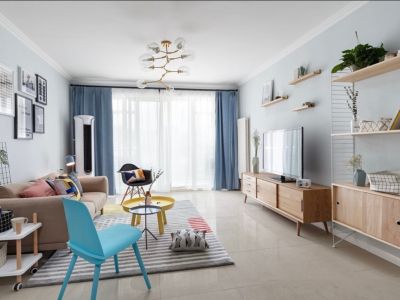 凯旋·青云府北欧风三居室134平米装修效果图案例