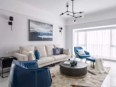 阳光·书香苑现代风108平米三居室装修设计图案例