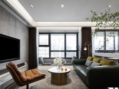 中建财智广场128平现代风格三居室装修案例