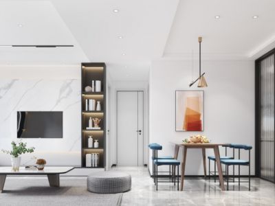 辉映时代花园现代风格113平米装修案例