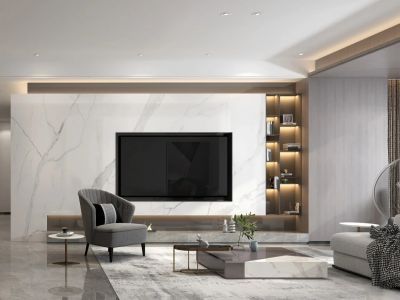 望湖玫瑰园现代风格92平米装修案例