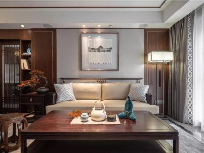 恒大绿洲140㎡三居室中式风格装修案例