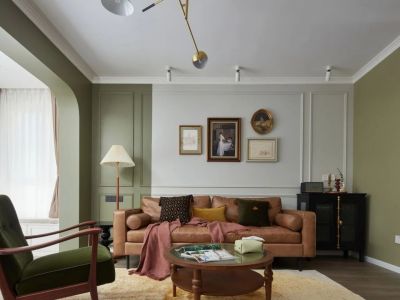 坤泽十里城80平二居室美式风格装修案例