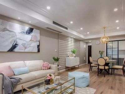 恒大山水城105㎡三居室北欧风格装修案例