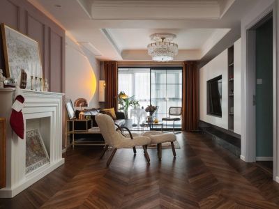 恒大雅苑132㎡三居室美式轻奢装修案例