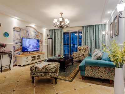 美景九悦山美式风格141平米三室两厅装修案例