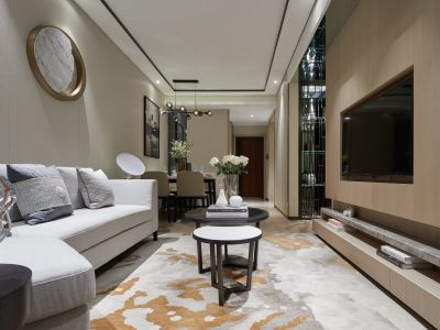 绿地塞纳公馆117㎡三居室现代风格装修案例