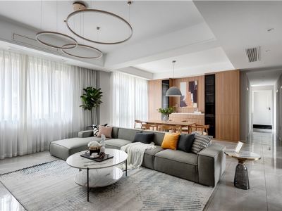 兰亭·御湖城东区150㎡四居室北欧风格装修案例