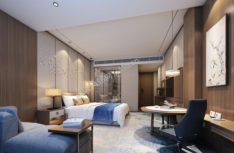 1000平米现代商务酒店客房装修效果图