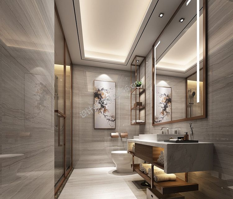 1000平米现代商务酒店卫浴间装修效果图