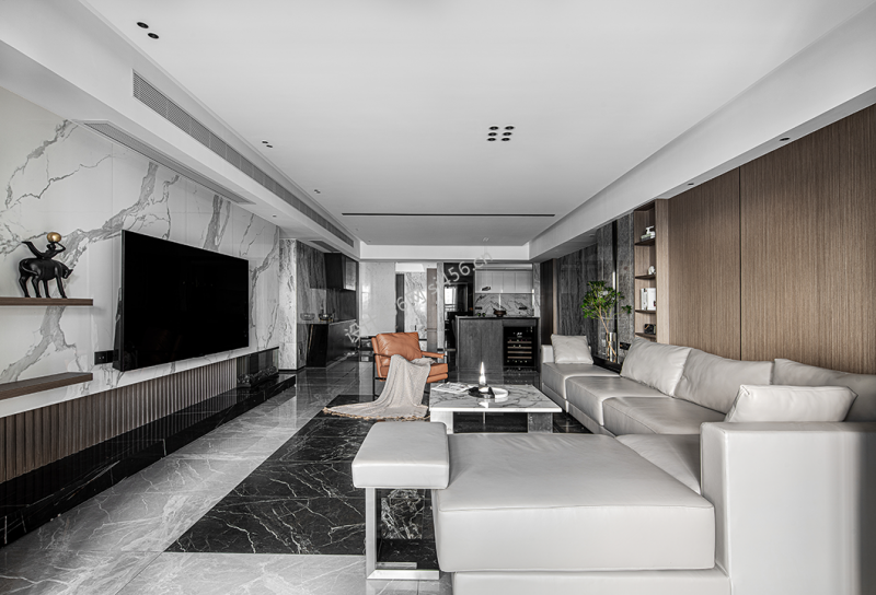 现代风格143平米客厅电视墙家装效果图欣赏