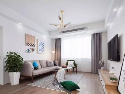 鲁能公馆100平方三室北欧风装修案例