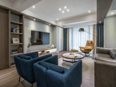 和盛中央公园140㎡三居室现代风格装修案例