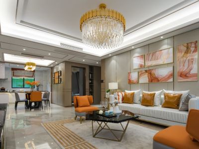 双龙紫薇园140㎡四居室混搭风格装修案例