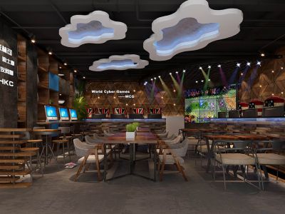 咖啡厅复古风格145平米装修案例