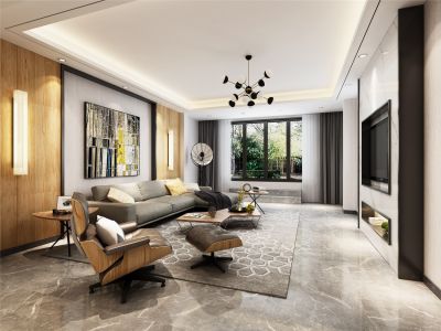 隆河谷140平米现代风格四居室四居室装修案例