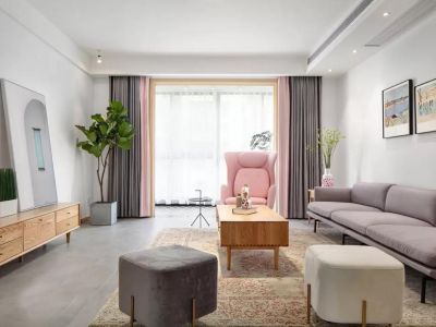 天福·渔夫岛北欧风格三居室128平米设计效果图案例