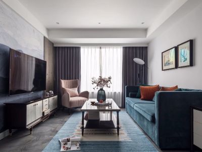 融侨·悦江南美式风三居室129平米设计效果图案例