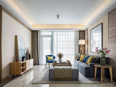 巴塞罗那122平米现代简约三居室装修案例