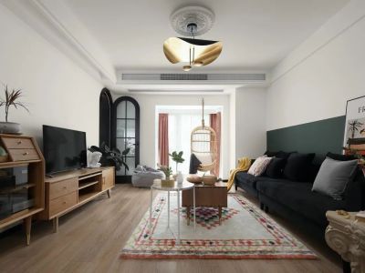 阳光100凤凰湾118平米复古混搭三居室装修案例