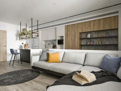 沣水云间102平简约风格二居室装修案例