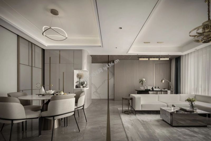 现代风格138平米客厅餐厅家装效果图欣赏