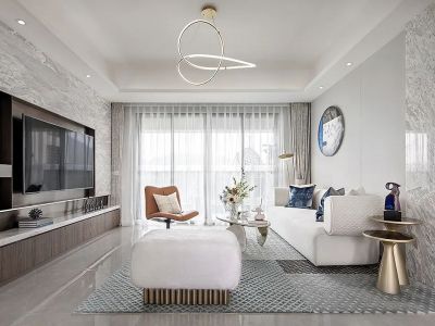 望湖玫瑰园现代风格130平米装修案例