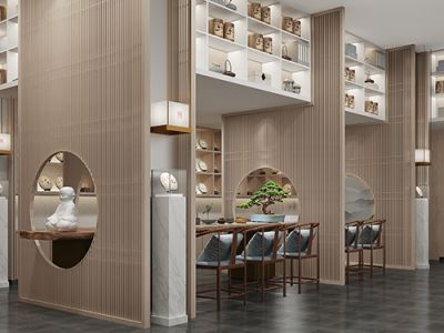 茶楼展厅现代风格300平米装修案例