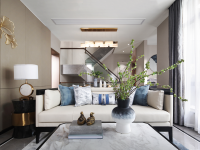 鹿园华府102平中式风格二居室装修案例