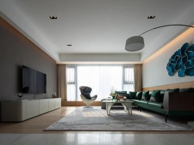 铭城国际社区123平现代风格三居室装修案例