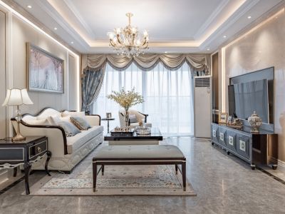 坝鑫家园美式风格113平米三居室装修案例