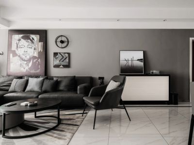 沣水云间99平现代风格二居室装修案例