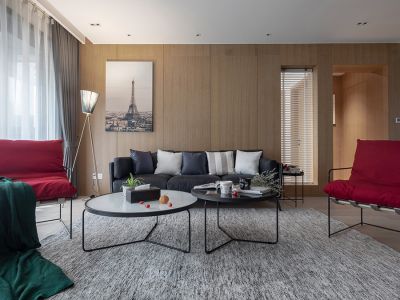 万达三期亲湖苑118平米现代简约三居室装修案例