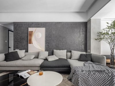 淮矿东方蓝海116平米现代简约三居室装修案例