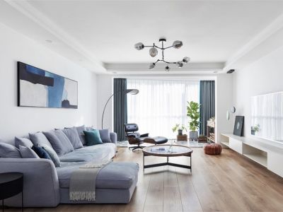 兰德华庭现代风格140平米三居室装修案例