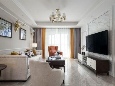 颐慧佳园美式风格122平米三居室装修案例