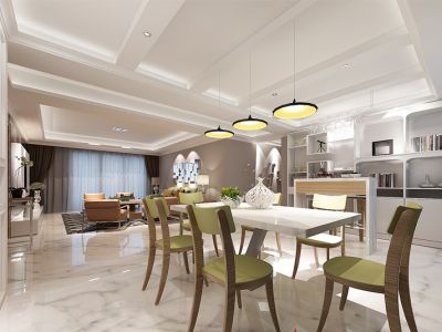 招商雍景湾128平方三室现代装修案例