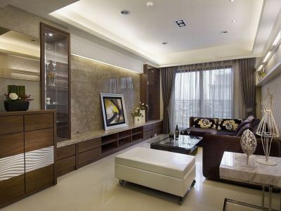 鸿宸逸庭95平米三居室现代装修案例