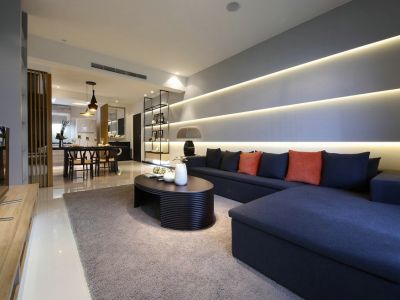 滨湖世家115平米三居室现代装修案例