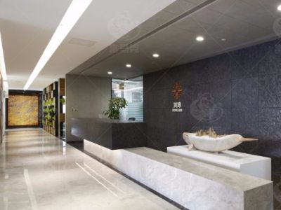 鸿坤地产办公楼简约风格5100平米装修案例